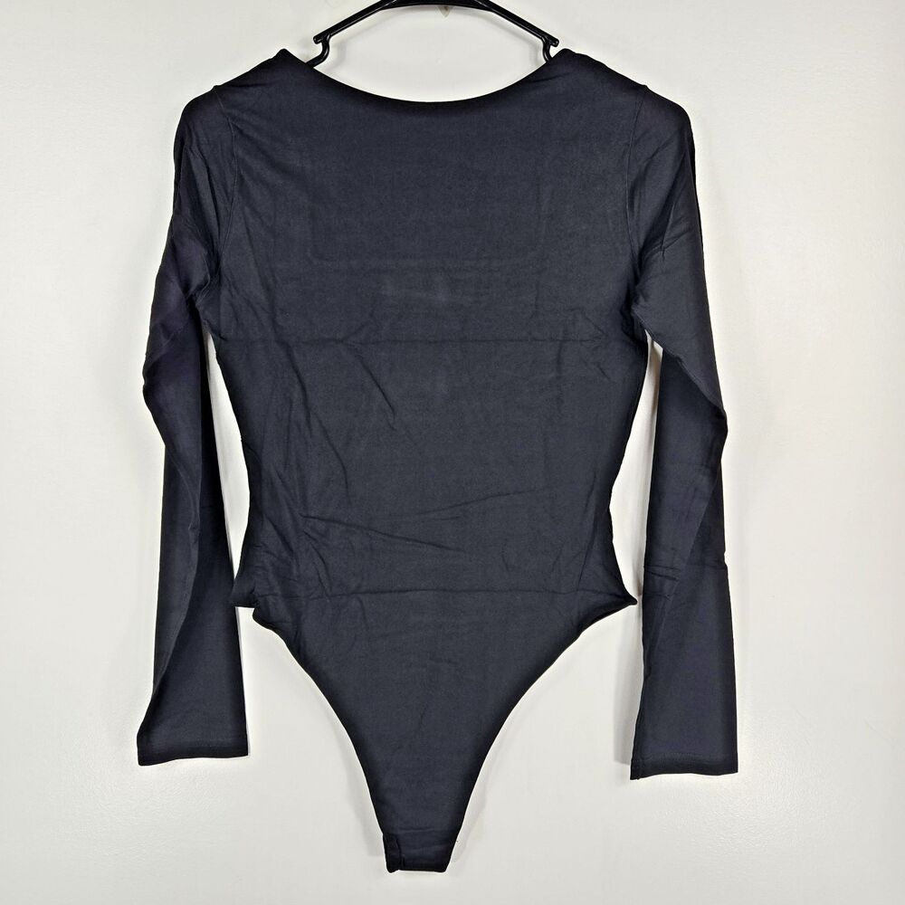 HYZ Women's Size Large Black Long Sleeve Bodysuit Square Neck NWOT - Picture 3 of 3
